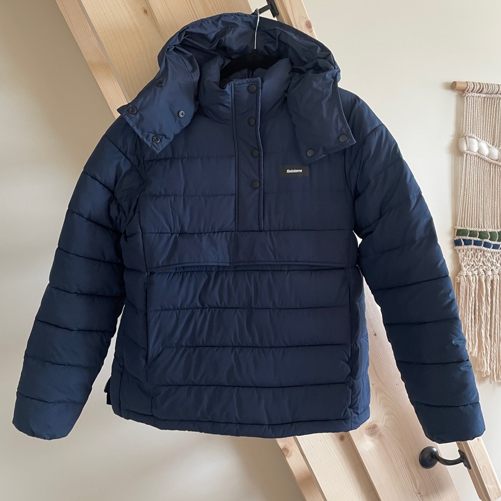 Finisterre Navy Puffer Pullover Jacket